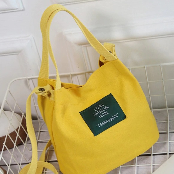 Yellow Convas handbag - Picture 2 of 5
